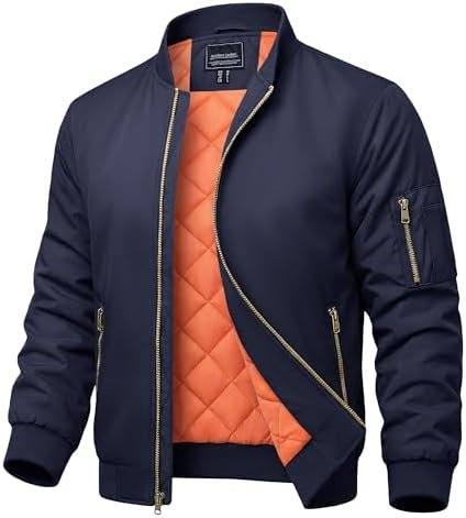 MAGNIVIT Men's Jacket Spring Fall Windbreakers Pilot Bomber Coat Military Jackets at Amazon Men’s Clothing store