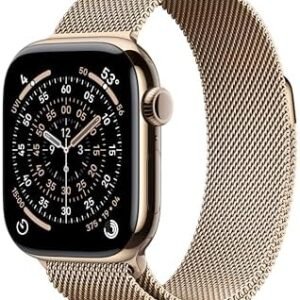 Apple Watch Series 11 [GPS + Cellular 42mm] Smartwatch with Gold Titanium Case with Gold Milanese Loop. Sleep Score, Fitness Tracker, Health Monitoring, Always-On Display, Water Resistant : Electronics