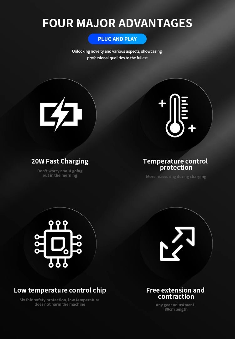 4 IN 1 120W Retractable Car Charger USB Type C Car Cigarette Lighter Fast Charger Cable For IPhone Xiaomi Huawei Samsung - Image 7